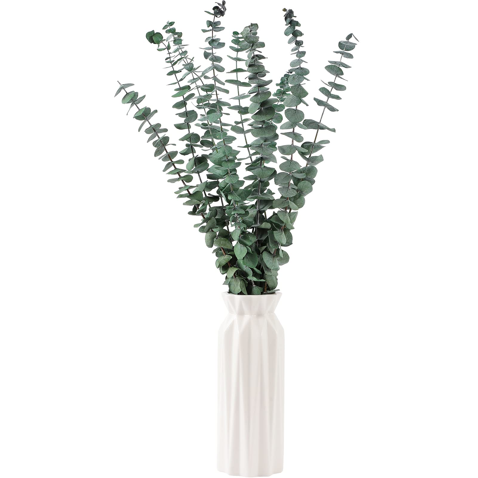 10PCS Dried Eucalyptus Stems 17" Real Leaves for Shower, Wedding & Home Decor
