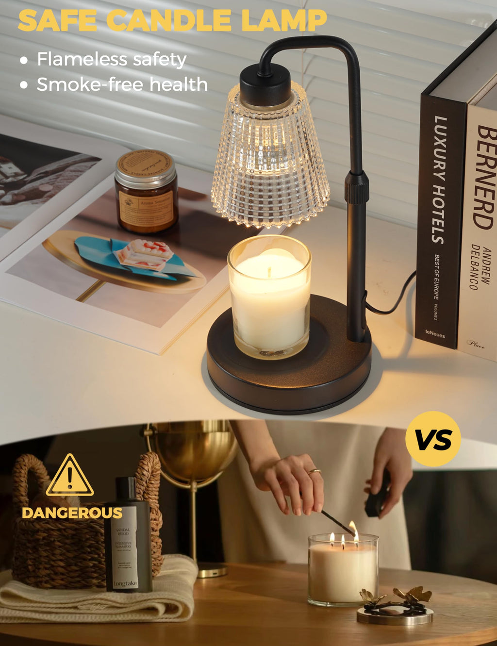 Candle Warmer Lamp with Timer & Dimmable Light for Home Décor and Gifts